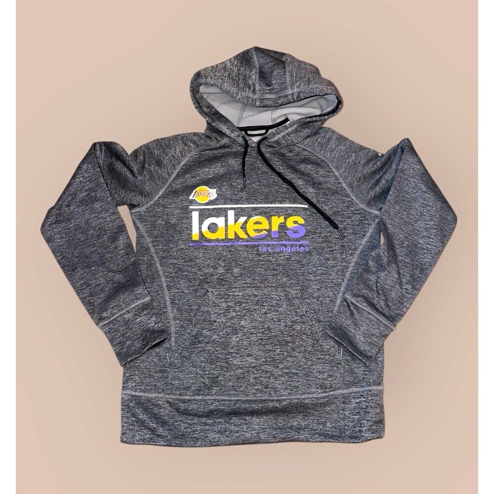 adidas Los Angeles Lakers NBA Gray Hoodie Sweatshirt Basketball Size M Men’s